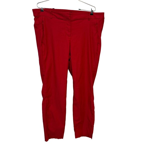 Lane Bryant Womens Red 4 Season Dress Pants Size 18 Stretch Zip Closure Pockets - Picture 1 of 5